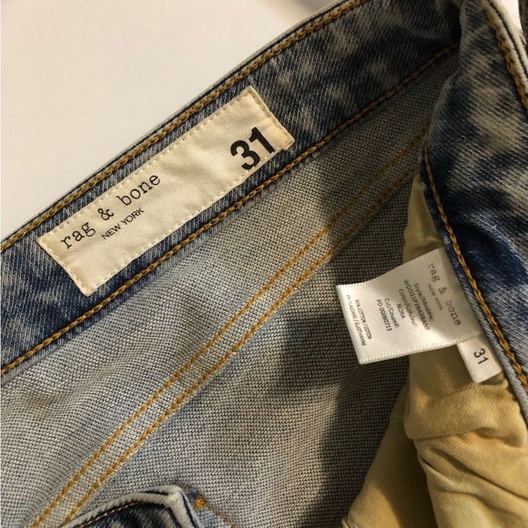 Rag Bone Dre Low Rise Boyfriend Nora Raw Hem Stretch Denim Blue Jeans 31 - Picture 11 of 12